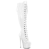Pleaser Jubilant 3012 White Stretch Patent Platform Shoes